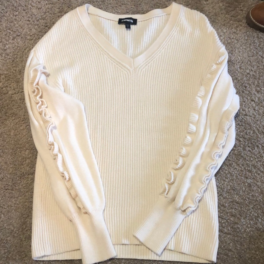 Express ruffle sleeve sweater